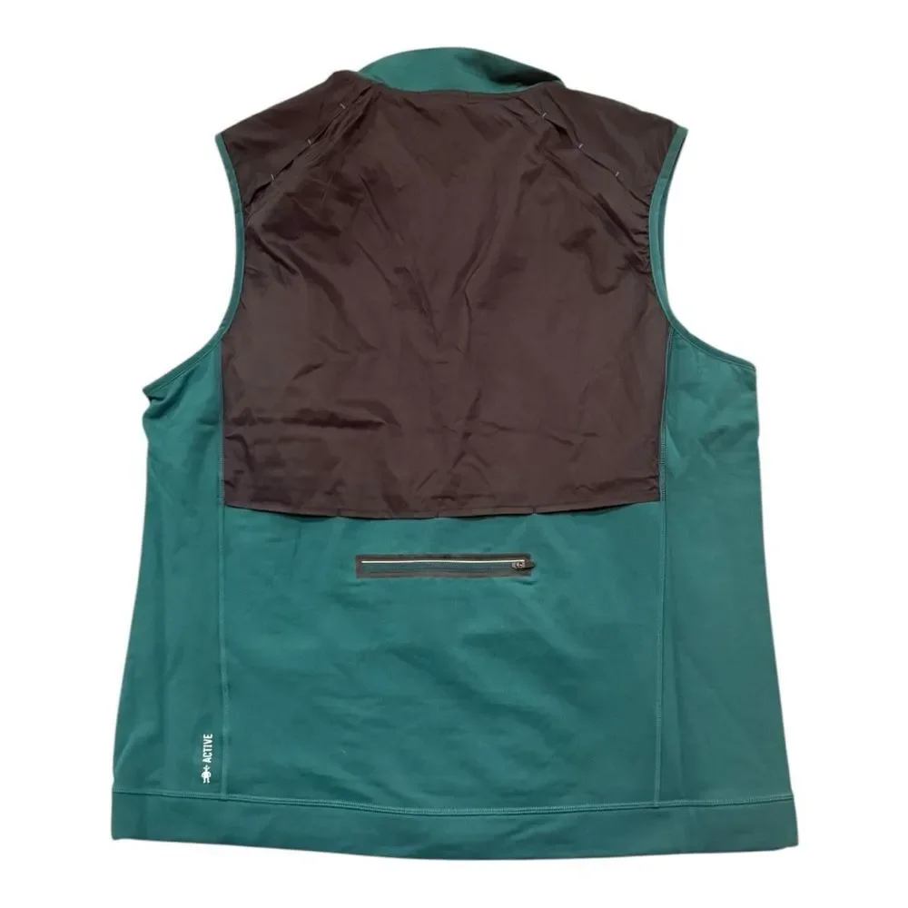 Smartwool Men’s XL Hybrid Merino Wool Blend Vest Full Zip Teal Black NWT